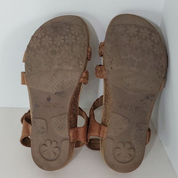 Aetrex Reese Adjustable Gladiator Sandal Cognac Brown Women's Size 8.5 - Picture 11 of 11